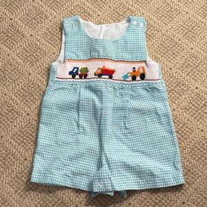 Classy Couture Blue Gingham Baby Romper